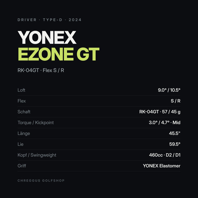 Yonex EZONE GT Type-D Driver 9° / 10.5° | RK-04GT S / R | 2024