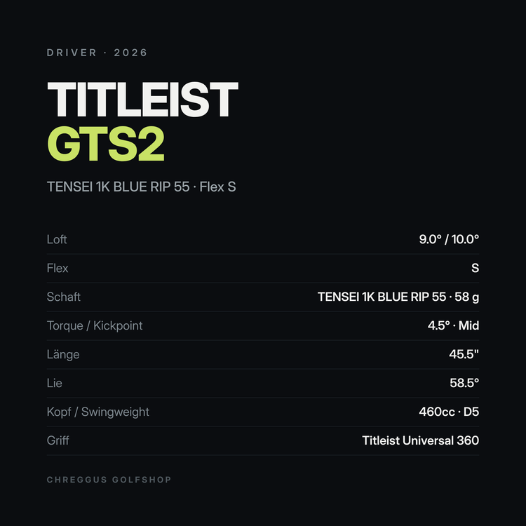Titleist GTS2 Driver 9° / 10° | Tensei 1K Blue RIP 55 Stiff | 2026
