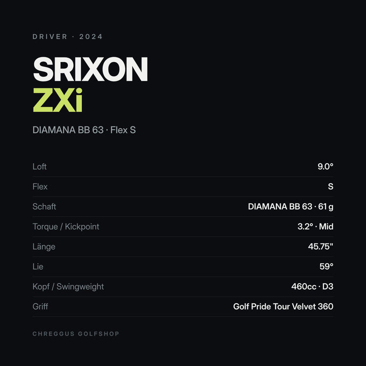Srixon ZXi Driver 9° | Diamana BB 63 Stiff | 2024