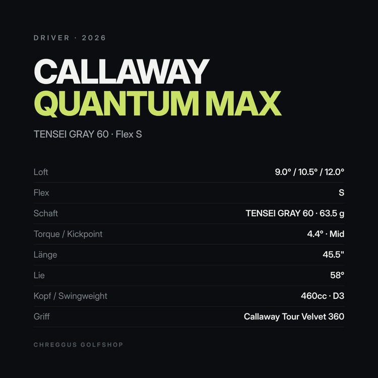 Callaway Quantum Max Driver 9° / 10.5° / 12° | ATHLEMAX 50 S / R | 2026