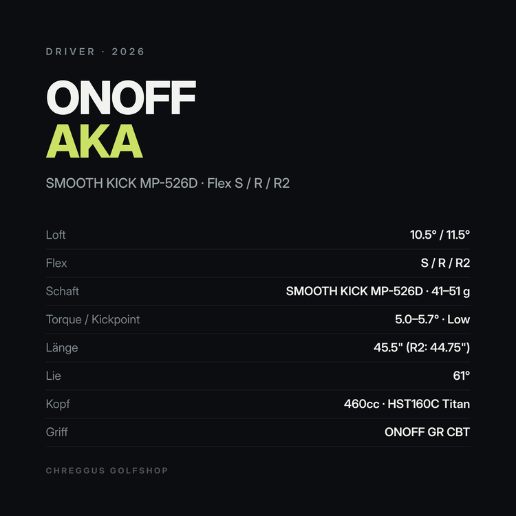 ONOFF AKA Driver 10.5° / 11.5° | Smooth Kick MP-526D S / R / R2 | 2026