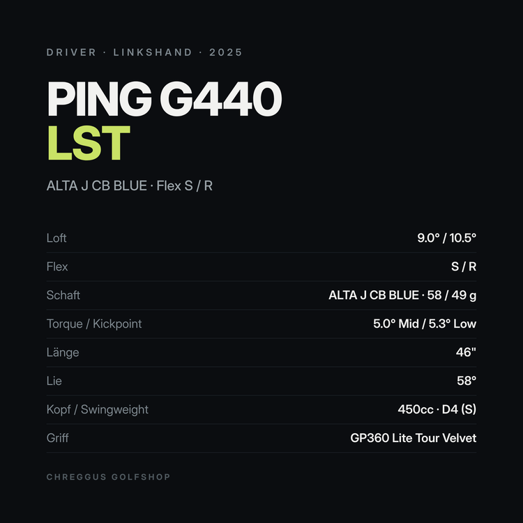 PING G440 LST Driver LINKSHAND 9° / 10.5° | ALTA J CB Blue S / R | 2025