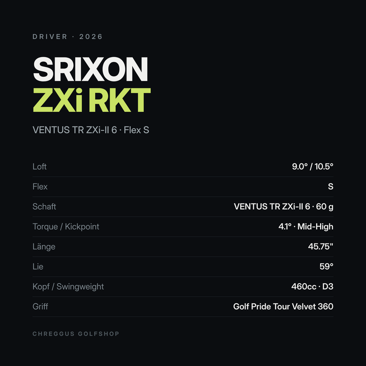 Srixon ZXi RKT Driver 9° / 10.5° | Ventus TR ZXi-II 6 Stiff | 2026